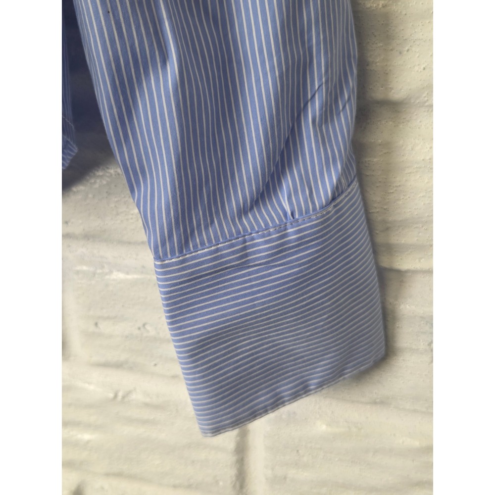 Western Women's blouse Sz Small BLUE B l/s Jewels Blue Pinstripe Button up NWT - Picture 7 of 13